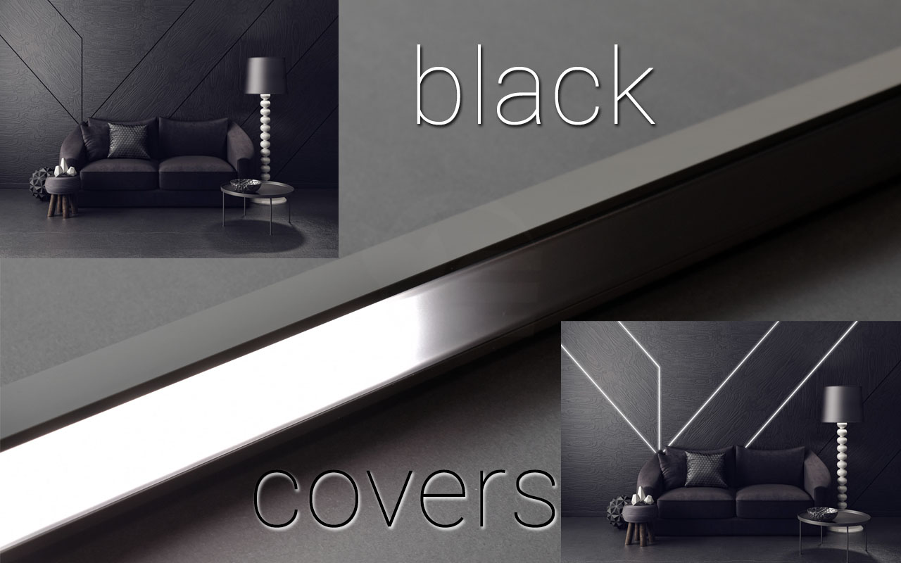 Czarne klosze do profili aluminiowych LED