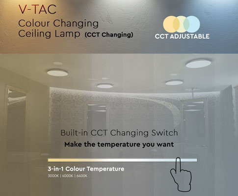 Wbudowany przełącznik zmiany temperatury barwowej - CCT Wbudowany przełącznik zmiany temperatury barwowej - CCT