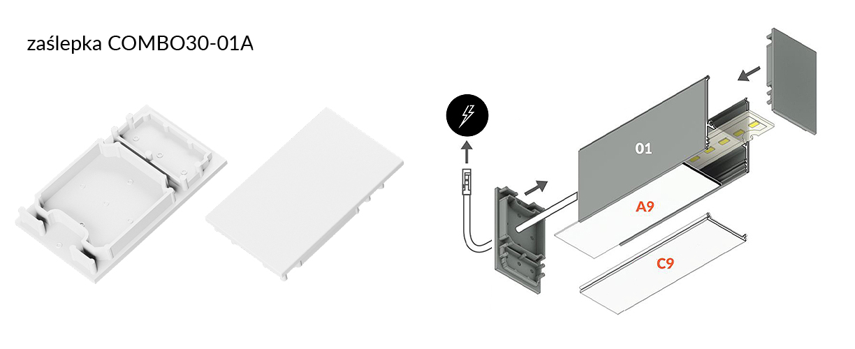 Montaż - biała zaślepka COMBO30-01A