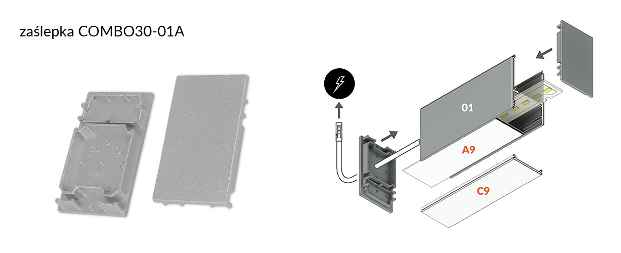 Montaż - srebrna zaślepka COMBO30-01A