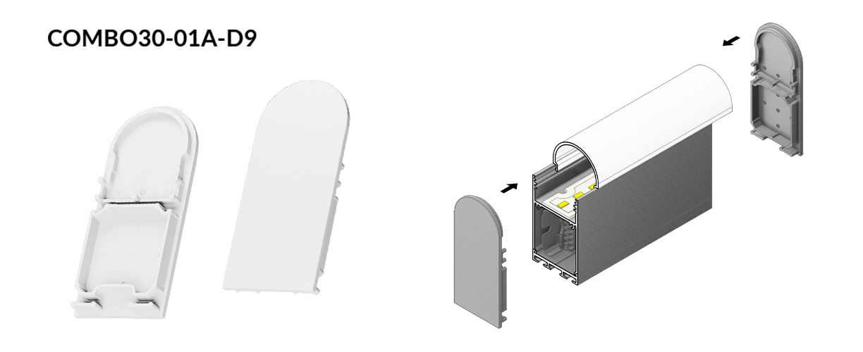 Montaż - biała zaślepka COMBO30-01A-D9