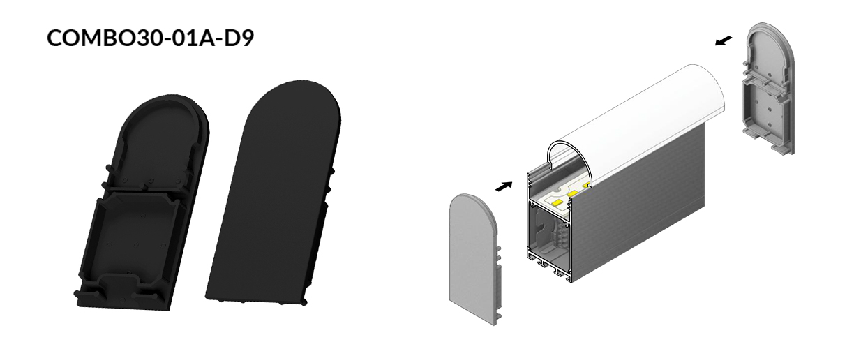 Montaż - czarna zaślepka COMBO30-01A-D9
