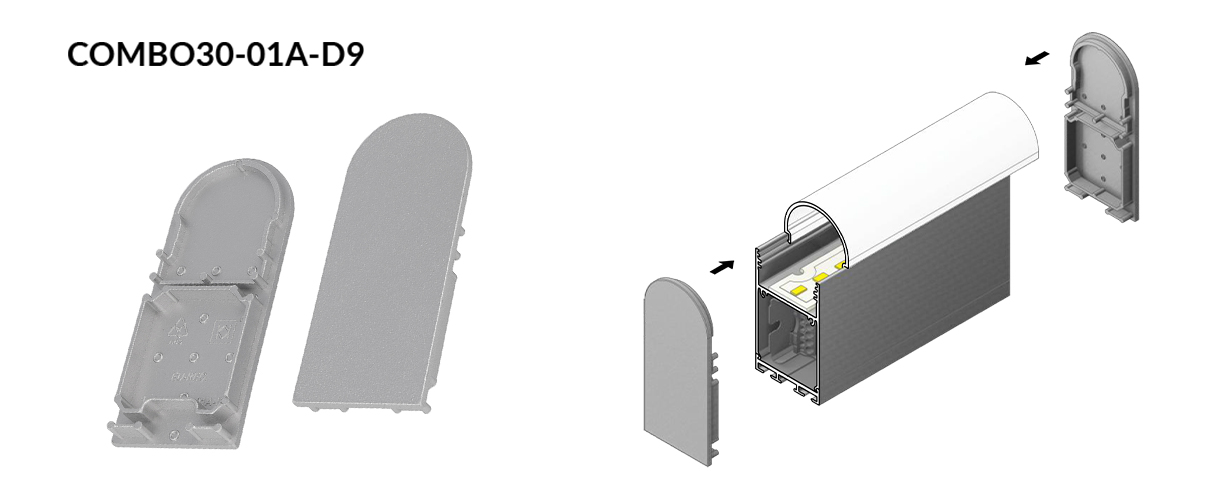 Montaż - srebrna zaślepka COMBO30-01A-D9