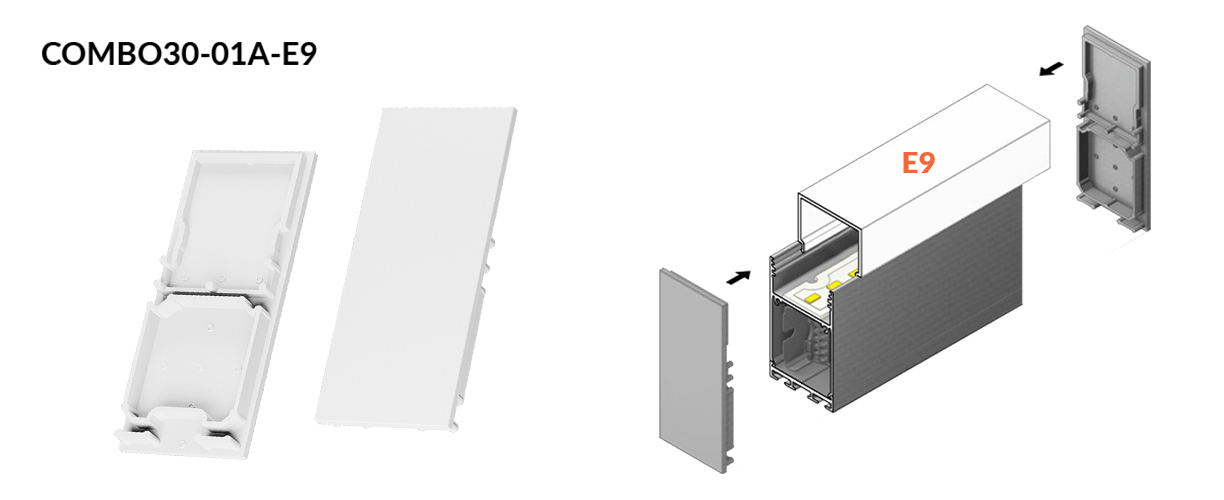 Montaż - biała zaślepka COMBO30-01A-E9