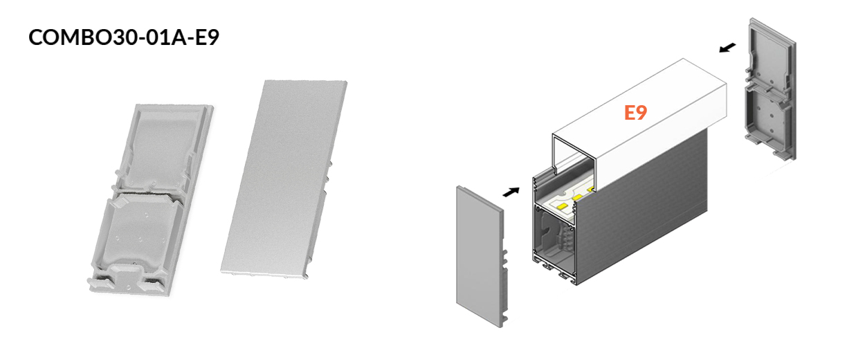 Montaż - srebrna zaślepka COMBO30-01A-E9