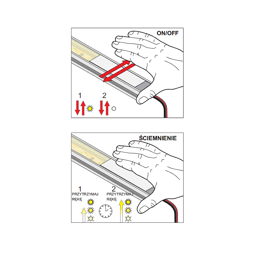 Sterowanie włącznikiem do profili aluminiowych LED Sterowanie włącznikiem do profili aluminiowych LED