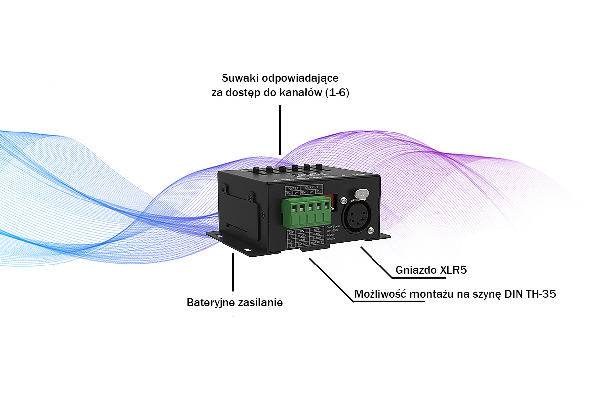 Sterownik DMX512 AJ6 - Charakterystyczne cechy Sterownik DMX512 AJ6 - Charakterystyczne cechy
