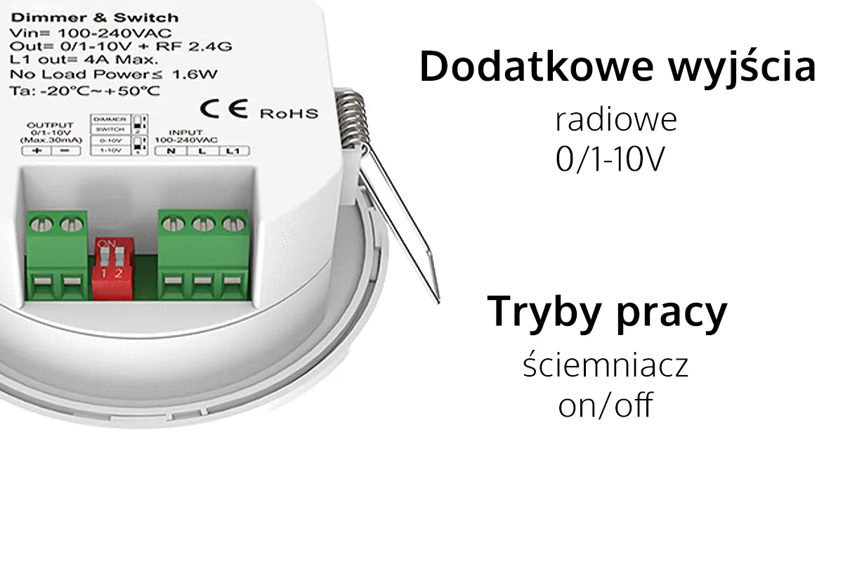 Tryby pracy - czujniki ruchu Skydance