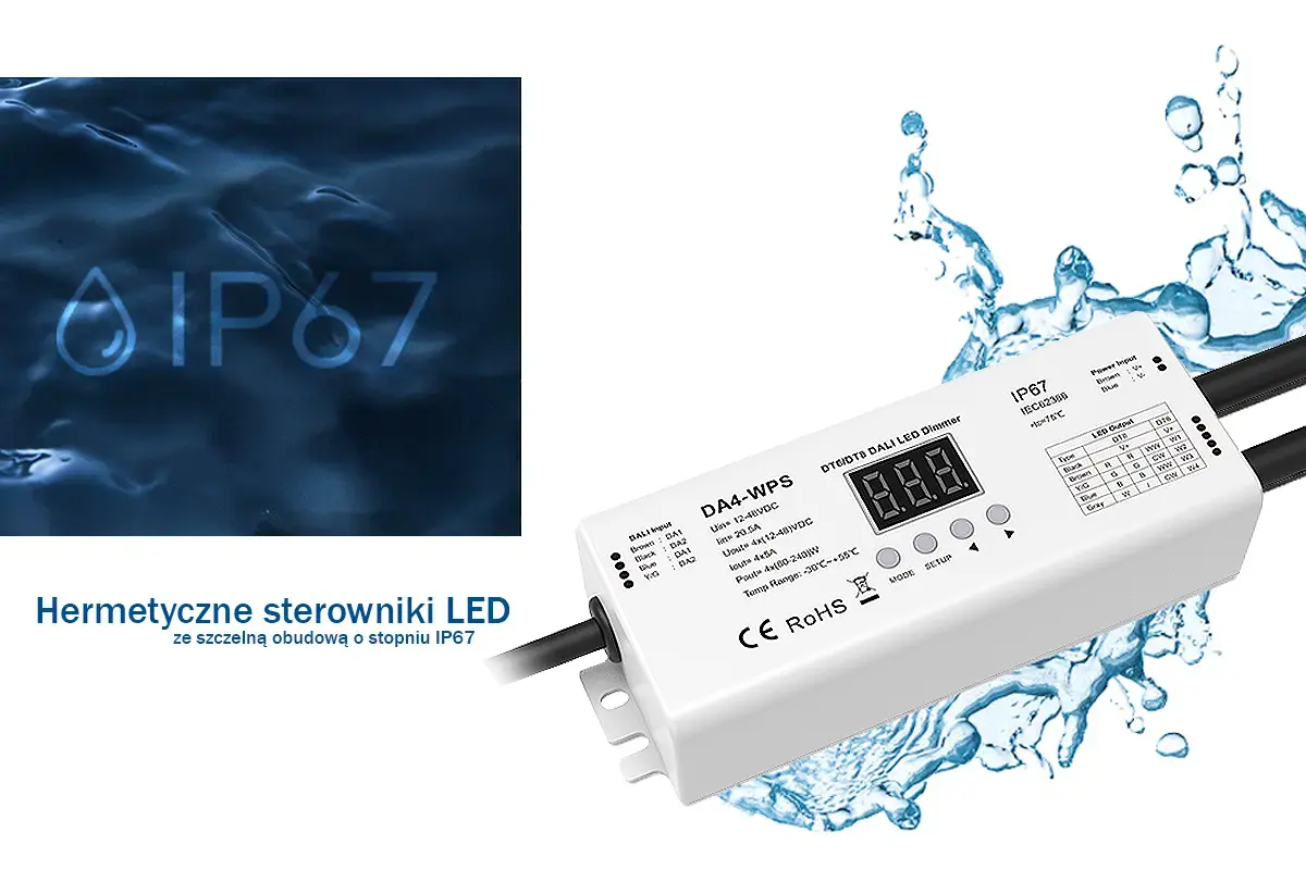 Charakterystyczne cechy - Sterownik LED DALI DA4-WPS - ELED Charakterystyczne cechy - Sterownik LED DALI DA4-WPS - ELED