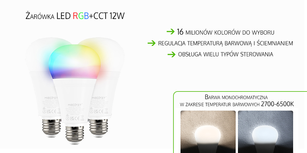 Budowa zarówki LED zigbee 3.0 MiBoxer - FUT105Z