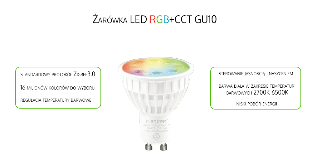 Budowa zarówki LED zigbee 3.0 MiBoxer - FUT103Z