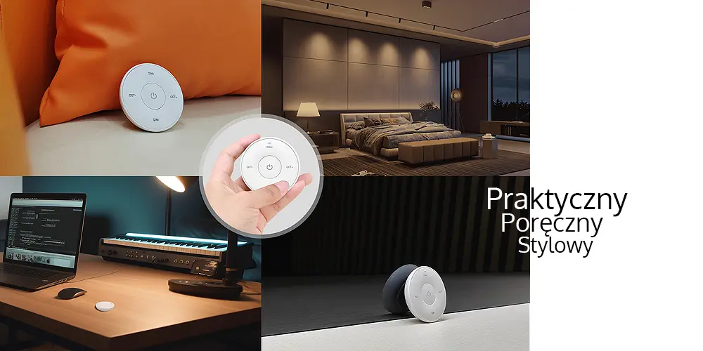 Komunikacja radiowa panelu naściennego K2 i jego magnetyczny uchwyt