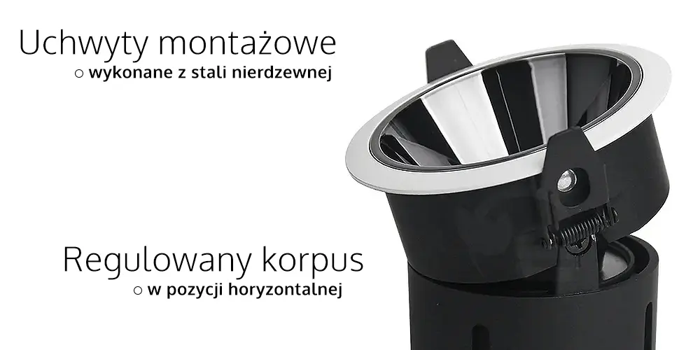 Cechy lampy LED downlight FUT075