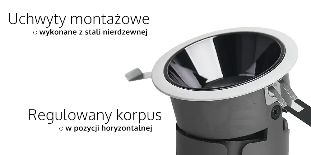 Cechy lampy LED downlight FUT076