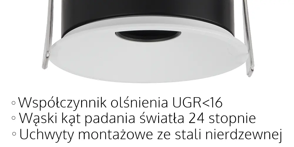 Cechy lampy LED downlight FUT083ZR