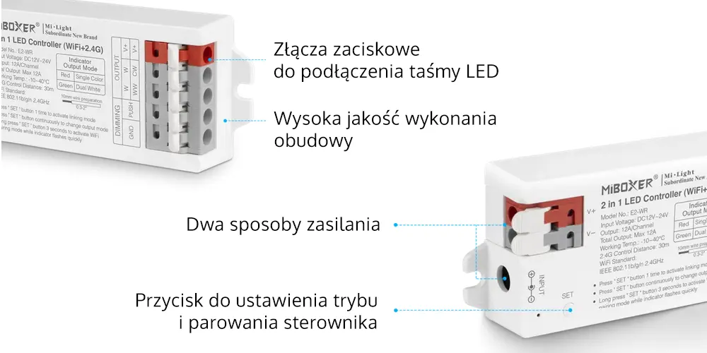 Budowa sterowników LED miBoxer seria E