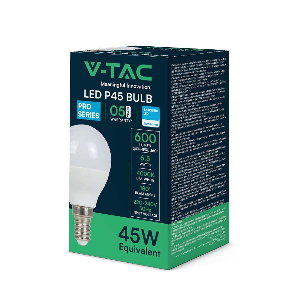 EXTRASTAR 6 Lampadine LED E14 A Sfera P45 – Bianco Freddo 6500K, 6W (480 Lumen), Confezione Conveniente